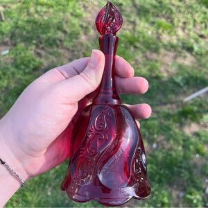 vintage Fenton Art Glass bell featuring the embossed Paisley Swirl pattern